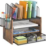 DAOUTIME 4‑Tier Mesh File Organizer w/ Drawer