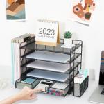 Gugsey 5‑Tray Mesh File Drawer Organizer