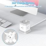 FDTEK Flat Plug 4AC 3USB Power Strip