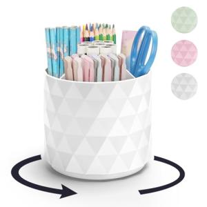 minimaliving 5‑Compartment 360° Rotating Pen Holder