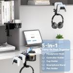 KDD 5‑in‑1 Rotating Controller & Headphone Stand
