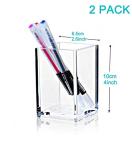 2‑Pack Clear Acrylic Pen & Brush Holders