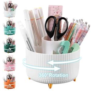 Cayxenful 5‑Slot 360° Rotating Pen Cup