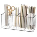 NIUBEE 4‑Compartment Acrylic Pen Organizer