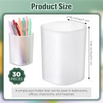 Weekgrat 30‑Pack Transparent Matte Pen Cups