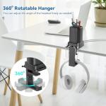 KDD 3‑in‑1 Clamp‑On Headphone & Pen Holder