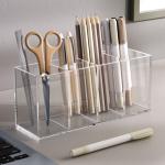 NIUBEE 4‑Compartment Acrylic Pen Organizer
