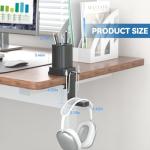 KDD 3‑in‑1 Clamp‑On Headphone & Pen Holder