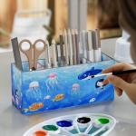 NIUBEE 4‑Compartment Acrylic Pen Organizer