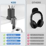 KDD 3‑in‑1 Clamp‑On Headphone & Pen Holder
