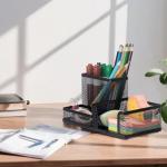 Comix 3‑Compartment Pen & Pencil Cup Black