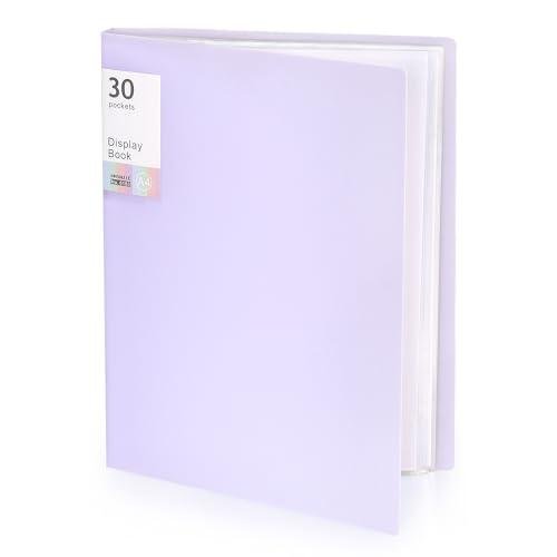 Tamaki portfolio binder in purple with crystal clear sleeves