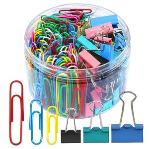 Assorted: 340 pc Colored Clip & Binder Set