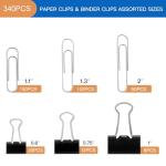 FUDAO: 340 pc Mixed Metal Clips Assortment