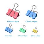 Assorted: 100 pc Multi-Size Binder Clip Set