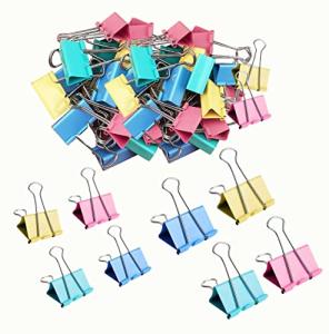 60 pc Colored Small–Medium Binder Clips