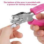 AEFFNOC: 6‑Sheet ¼″ Hole Punch, Soft Grip
