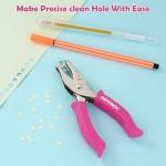 AEFFNOC: 6‑Sheet ¼″ Hole Punch, Soft Grip