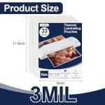 Laminator: 33 pc 9×11.5″ 3 mil Pouch Set