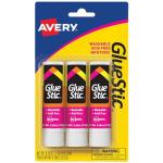 Avery White Washable Glue Sticks, 0.26 oz, 3‑Pack