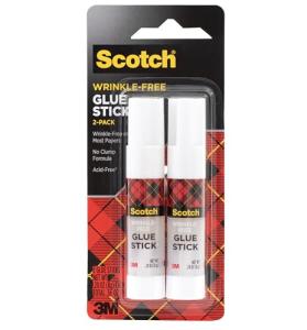 Scotch Wrinkle‑Free Glue Sticks, .27 oz, 2‑Pack