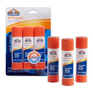 Elmer’s All‑Purpose Washable Glue Sticks, 22 g × 3