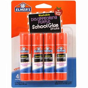 Elmer’s Disappearing Purple Glue Sticks, .24 oz × 4