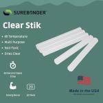 SureBonder 4″ All‑Purpose Hot Glue Sticks, Clear