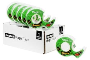 Scotch Magic Tape, 6 Dispensers + Invisible Tape
