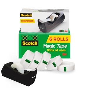 Scotch Magic Tape 6 Rolls + Desktop Dispenser