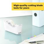 Scotch Tape Dispenser, White + ¾″×350″ Tape