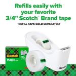 Scotch Tape Dispenser, White + ¾″×350″ Tape