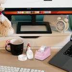 Desktop Tape Dispenser, Pink Weighted Base + 6 Rolls