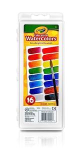 Crayola 16-Color Washable Watercolor Set + Brush