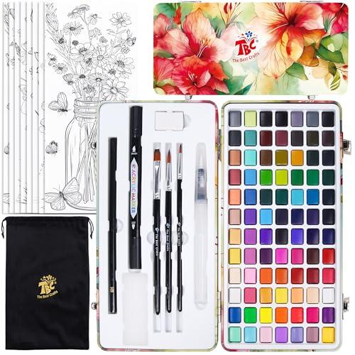 TBC 84-color watercolor set with dual tip acrylic markers