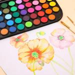 Artecho 48-Color Cake Watercolor Set + 3 Brushes