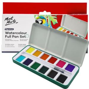 Mont Marte 13‑Piece Full‑Pan Watercolor Set