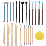 RUBFAC 24‑Piece Polymer Clay Sculpting Tool Kit