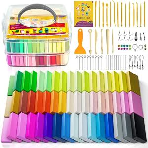 52‑Color Polymer Clay Kit + Sculpting Tools