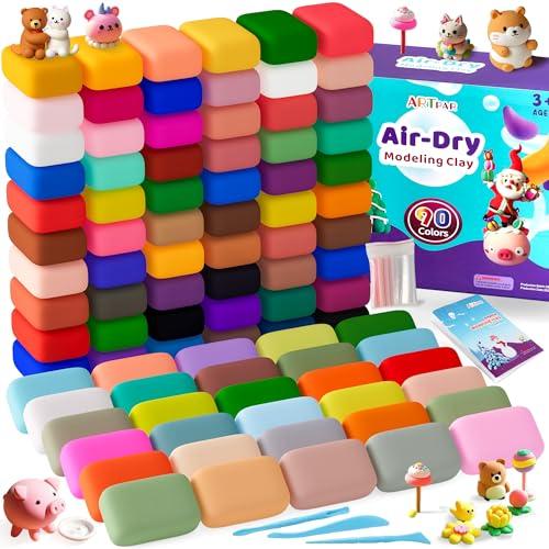 Artpar 90-color air dry clay kit with sculpting tools