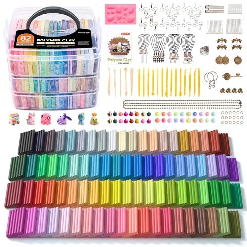 Shuttle Art 82-color polymer clay kit with tools and accessories
