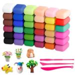 36‑Color Polymer Clay Kit + Sculpting Tools