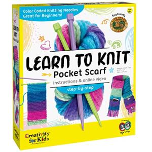 Learn to Knit Pocket Scarf Kit for Beginners