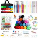 105‑Piece Crochet Kit, 2000 yd Yarn + Hooks