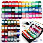 INSCRAFT 62‑Skein Acrylic Yarn, 2170 yd + Hooks