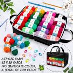 INSCRAFT 62‑Skein Acrylic Yarn, 2170 yd + Hooks
