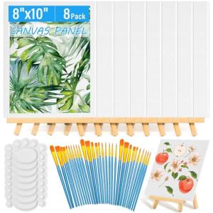 54‑Pack 8×10 Canvas & Easel Painting Kit