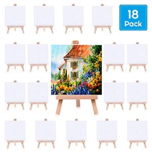 Cridoz 18‑Pack Mini Canvas & Easel Kit
