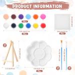 Qilery 24‑Set Mini Canvas & Easel Kit + Paint