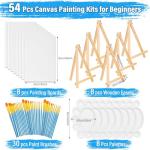 54‑Pack 8×10 Canvas & Easel Painting Kit